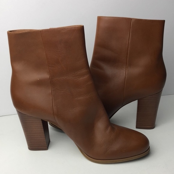 Michael Kors Frenchie Brown Ankle Boots Minimalist 10 - Picture 9 of 14